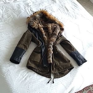 BCBGMaxAzria fur lined parka (Savanna Anorak)